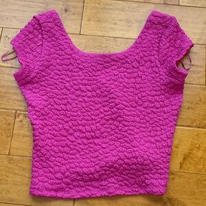 Pink Textured Women's Anthropology Top